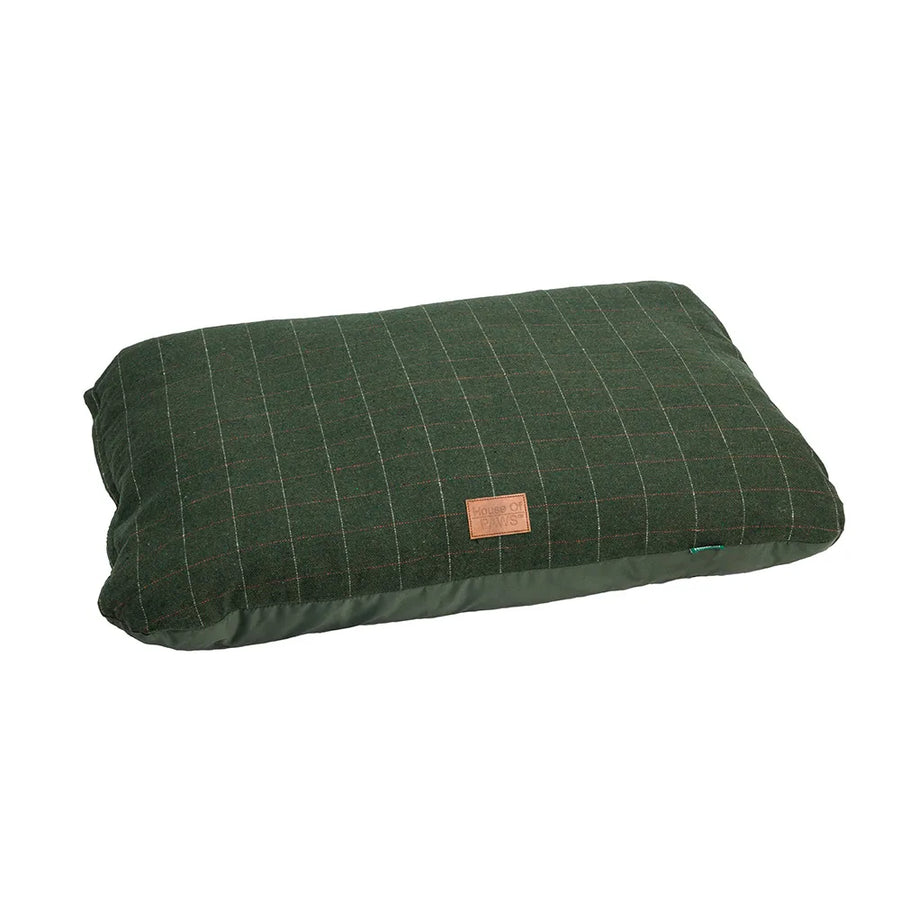 Green Tweed Cushion Dog Bed by House of Paws