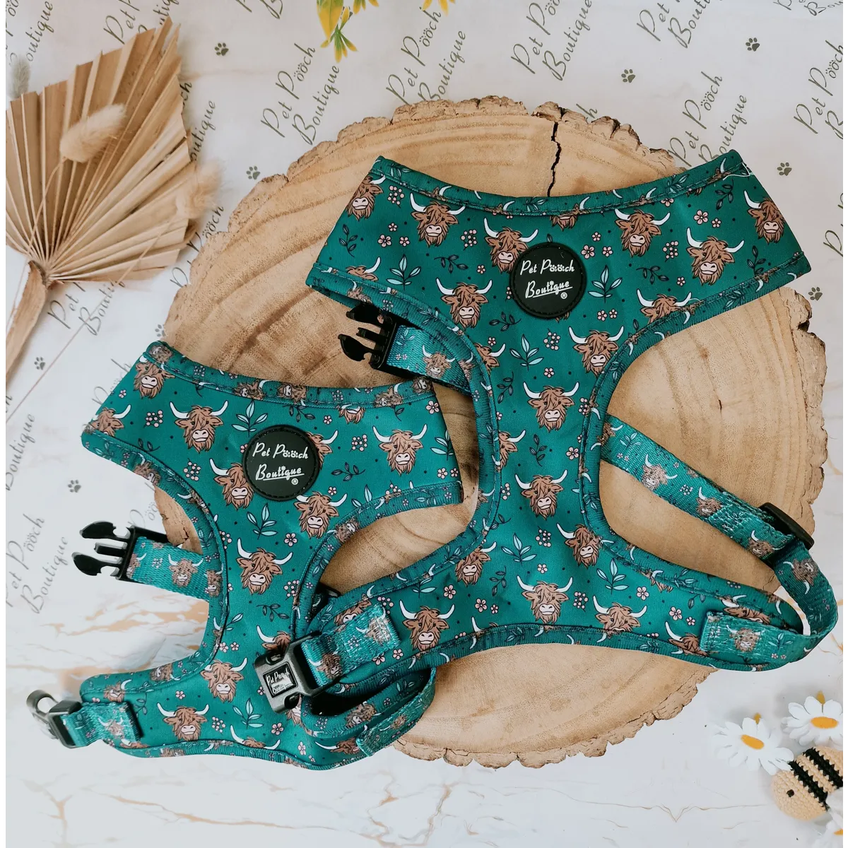 Happy Highland Cow Dog Harness