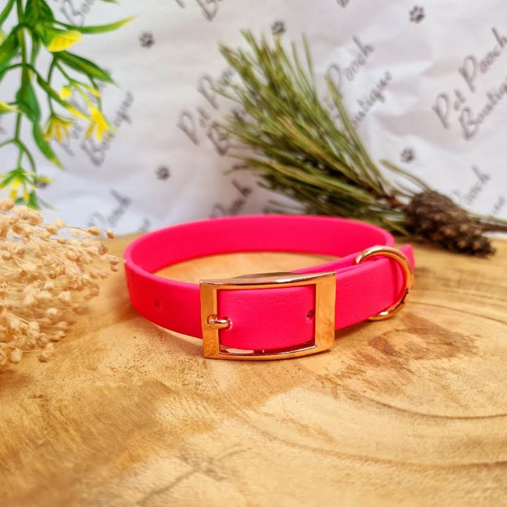 Hot Pink Biothane Vegan Dog Collar