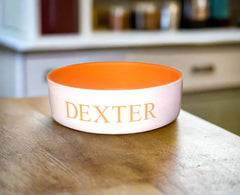 Personalised Classic Font Dog Bowls With Painted Inside