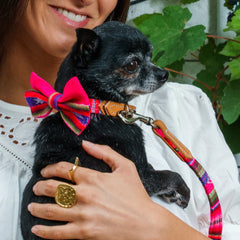 Hiro And Wolf Inca Pink Dog Bow Tie