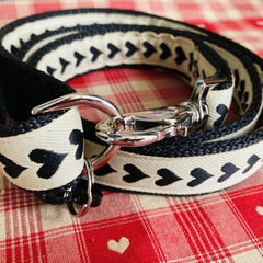 Inky Black Heart Dog Collar