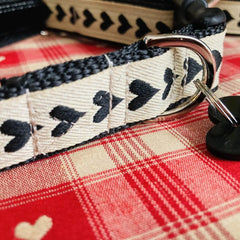 Inky Black Heart Dog Collar