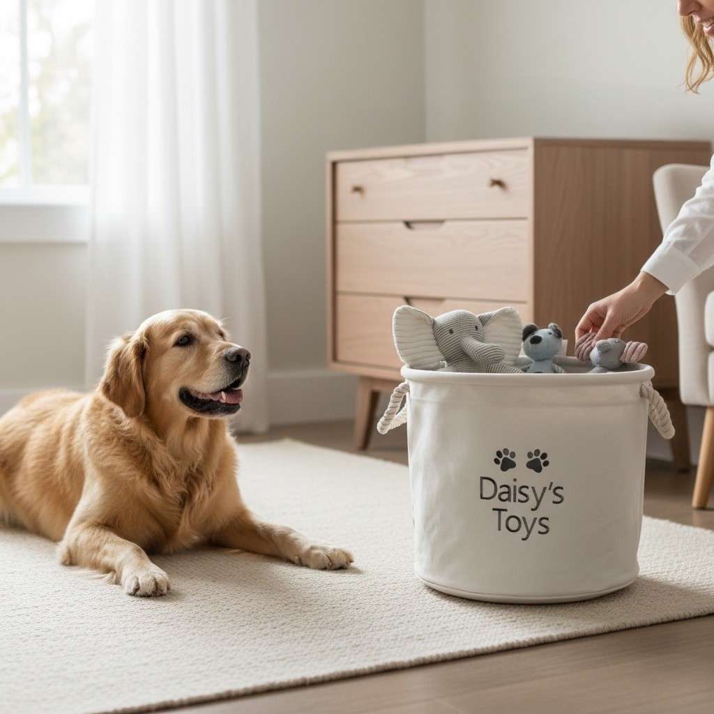 Large Personalised Dog Toy Storage Bag