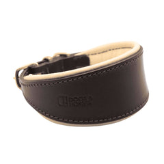 Luxury Brown & Cream Leather Hound Collar by Dogs & Horses