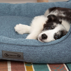 Manhattan Box Dog Bed - Denim Blue