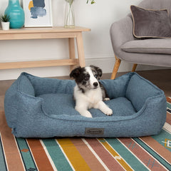 Manhattan Box Dog Bed - Denim Blue