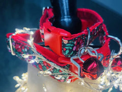 Merry Berry Christmas Dog Collar with Velvet Lining