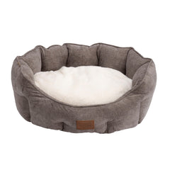 Mocha Chenille Oval Dog Bed by House of Paws