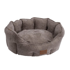 Mocha Chenille Oval Dog Bed by House of Paws