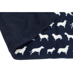 Navy Dog Fleece Blanket by House of Paws