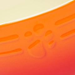 Ombre 2 Piece Dog Food & Water Bowl Set - Orange