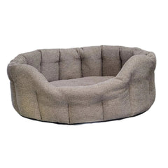 P&L Orkney Tweed Oval Dog Bed - Brown