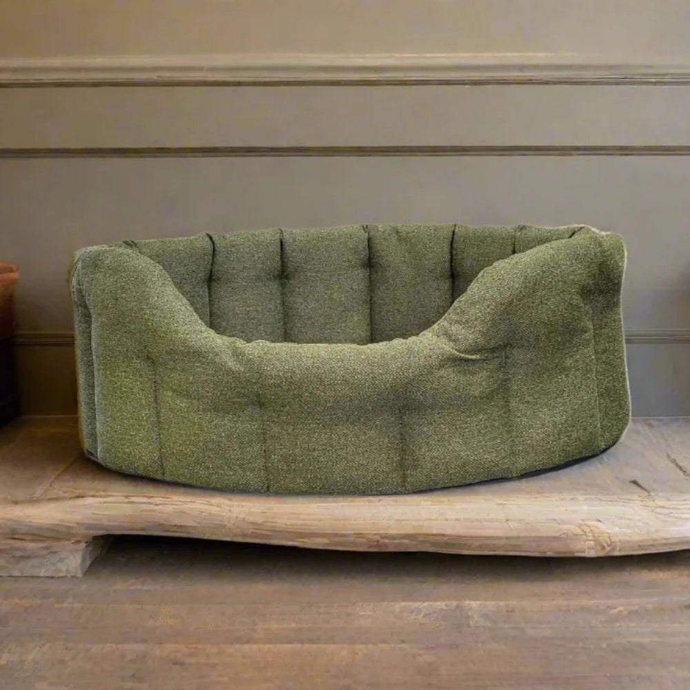 P&L Orkney Tweed Oval Dog Bed - Green