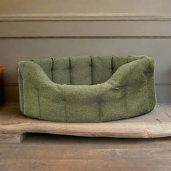 P&L Orkney Tweed Oval Dog Bed - Green