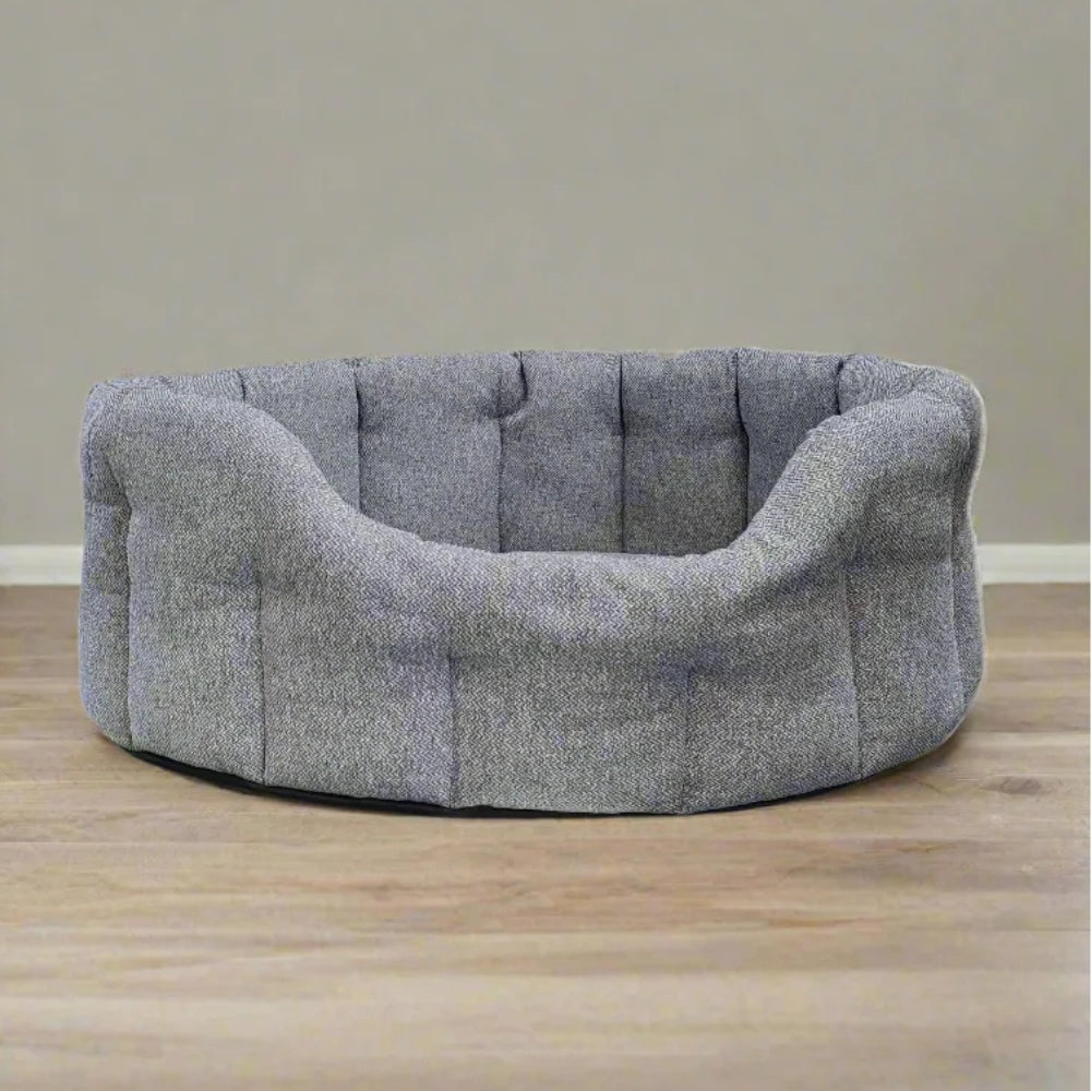 P&L Orkney Tweed Oval Dog Bed - Grey