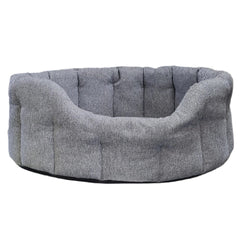 P&L Orkney Tweed Oval Dog Bed - Grey