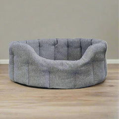 P&L Orkney Tweed Oval Dog Bed - Grey