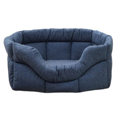 P&L Rectangular High Sided Orkney Tweed Bed - Blue