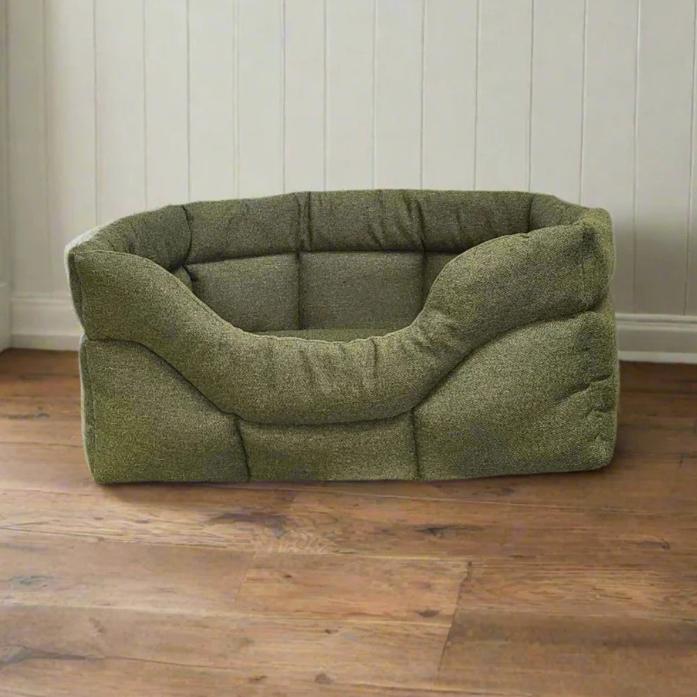 P&L Rectangular High Sided Orkney Tweed Bed - Green