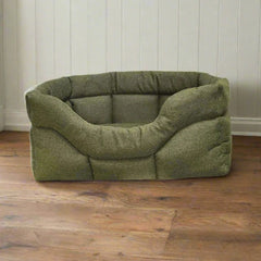 P&L Rectangular High Sided Orkney Tweed Bed - Green