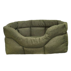P&L Rectangular High Sided Orkney Tweed Bed - Green