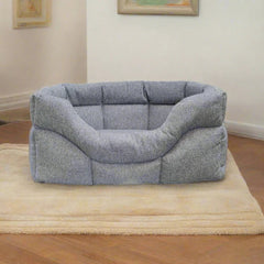 P&L Rectangular High Sided Orkney Tweed Bed - Grey