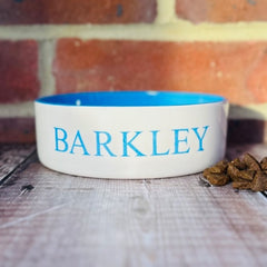 Personalised Classic Font Dog Bowls With Painted Inside