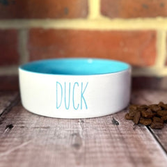 Personalised Skinny Font Dog Bowls With Painted Inside