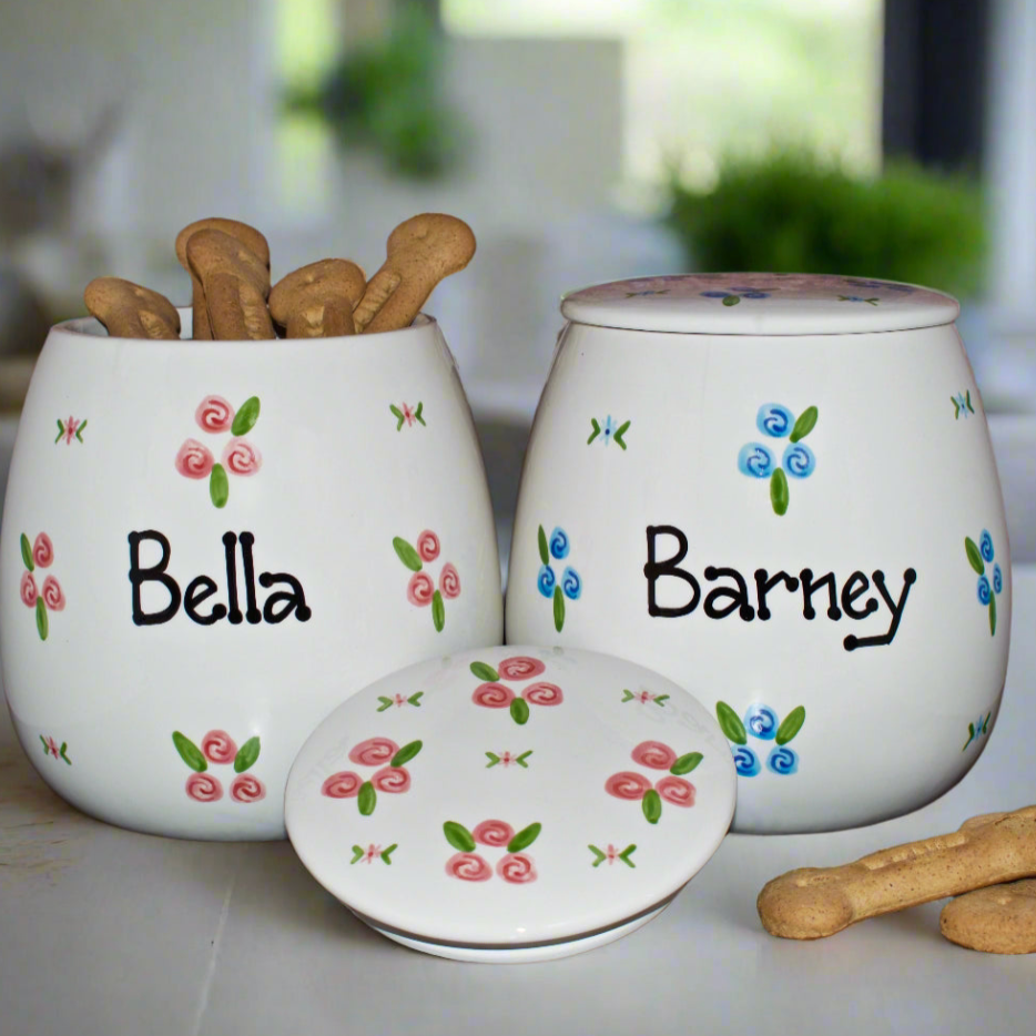 Personalised Ceramic Roses Treat Jars
