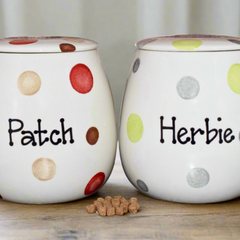Personalised Ceramic Spotty Treat Jars