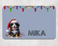Personalised Christmas Bernese Mountain Dog Bowl Placemat