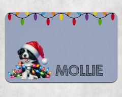 Personalised Christmas Border Collie Dog Bowl Placemat