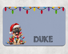 Personalised Christmas Bullmastiff Dog Bowl Placemat
