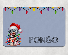 Personalised Christmas Dalmation Dog Bowl Placemat