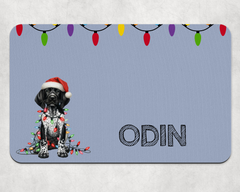 Personalised Christmas Pointer Dog Bowl Placemat