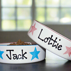Personalised Dog Bowls In Star Design