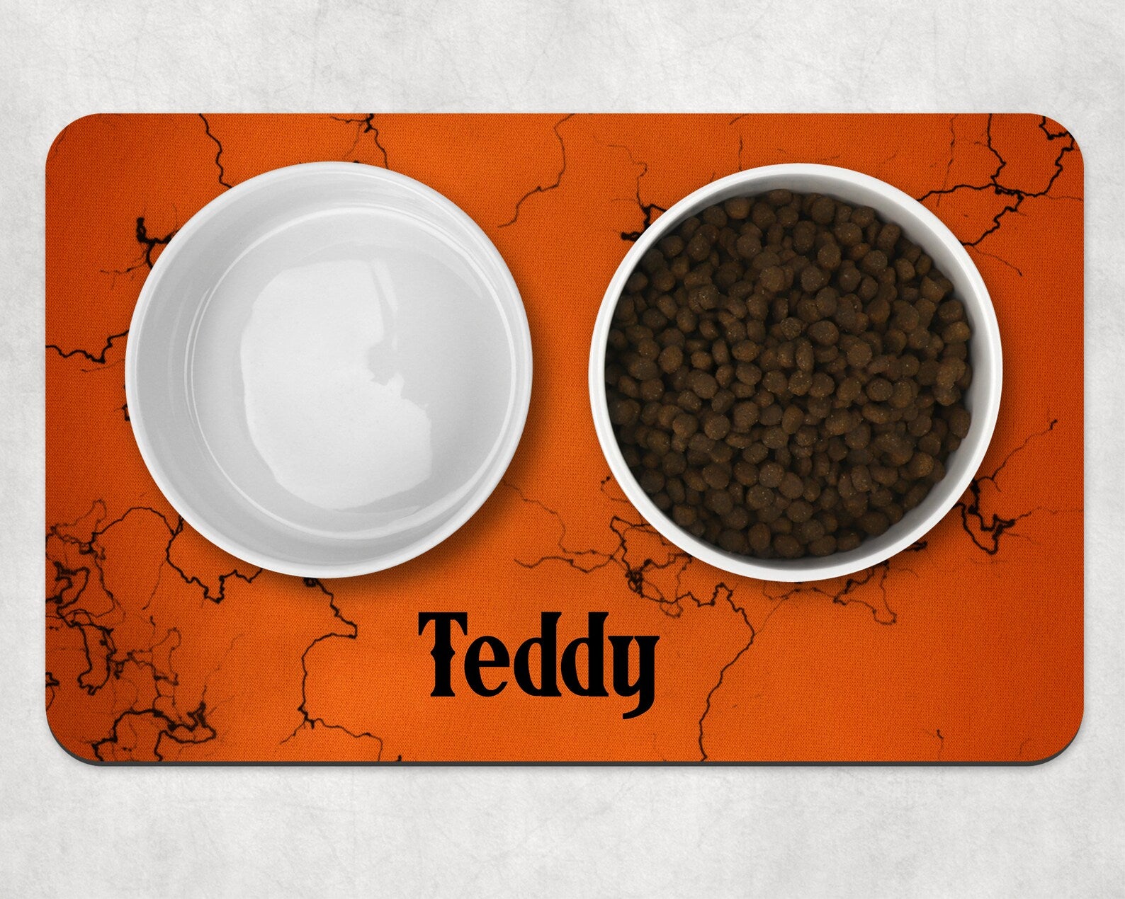 Personalised Halloween Marble Dog Bowl Placemat