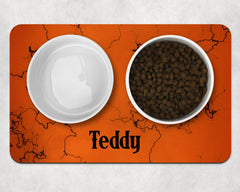 Personalised Halloween Marble Dog Bowl Placemat