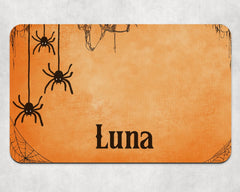 Personalised Halloween Spiders Dog Bowl Placemat