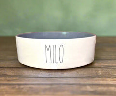 Personalised Skinny Font Dog Bowls With Painted Inside