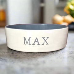 Personalised Stamp Font Dog Bowls With Painted Inside