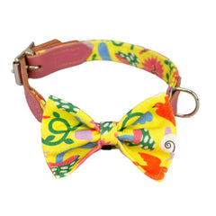 Psychedelic Garden Dog Bow Tie by Hiro And Wolf