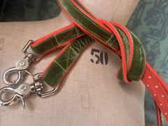 Pumpkin Spice Corduroy & Velvet Dog Lead