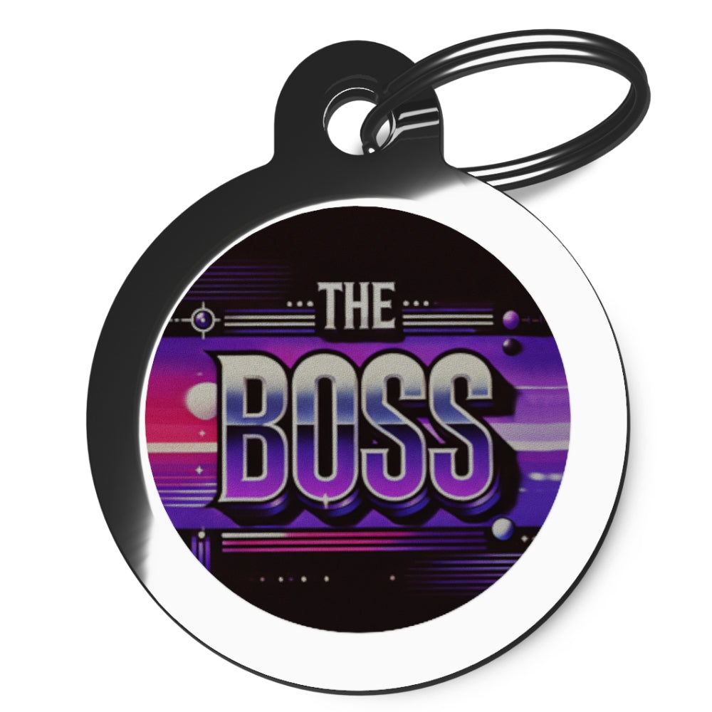 Purple The Boss Dog ID Tag