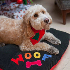 Rainbow Woof Dog Bed
