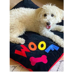 Rainbow Woof Dog Bed