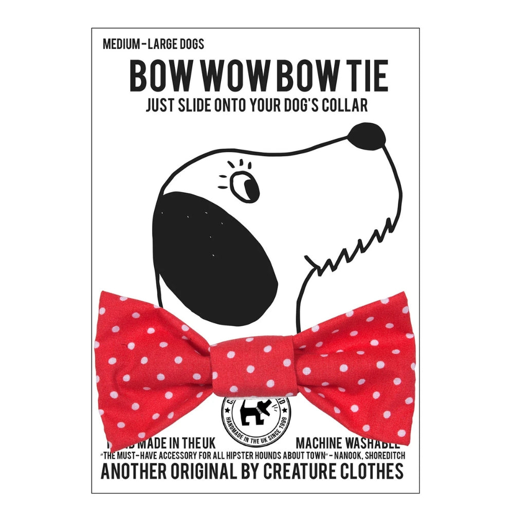 Red Polka Dot Dog Bow Tie