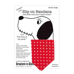 Creature Clothes Slip On Bandana Red Polkadot