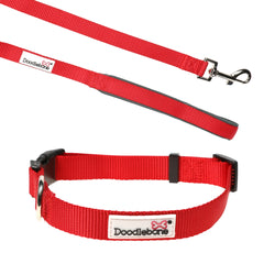 Ruby Red Puppy Collar & Lead Set by Doodlebone